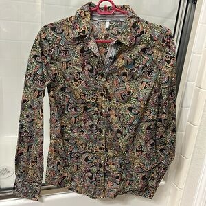 Cinch paisley print western size small button down dressy shirt